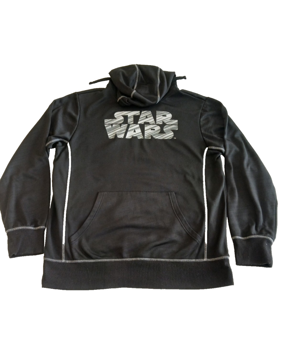 Star Wars Hoodie Men's L Black Fleece Pullover Sweatshirt Graphic Front Pocket